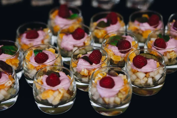 Catering food mini canape in restaurant weeding — Stock Photo, Image