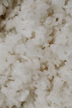 Sushi dürümleri için uzun tahıllı pirinç yakın plan çekimleri..