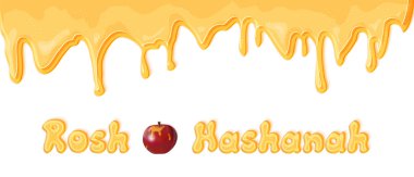 Rosh Hashana vektör yatay banner