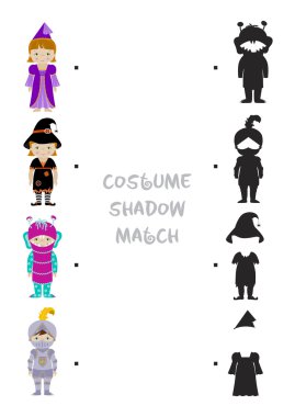 Eşleştirme oyunu çocuklar için Halloween gölge