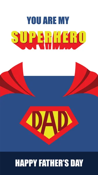 Happy Fathers Day, carte vectorielle Superhero Dad — Image vectorielle