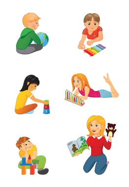 İlköğretim Okulu öğretmen ve çocuklar