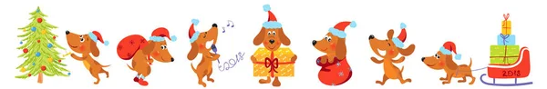 Noel köpekler ile yatay banner