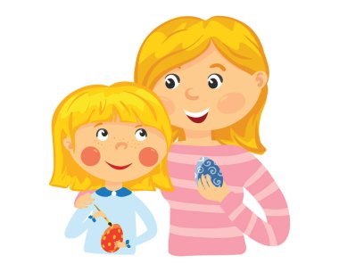 Aile boya yumurta Paskalya için