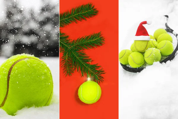 2020 yılındaki tenis sporundan esinlenilmiş yaratıcı kolaj.