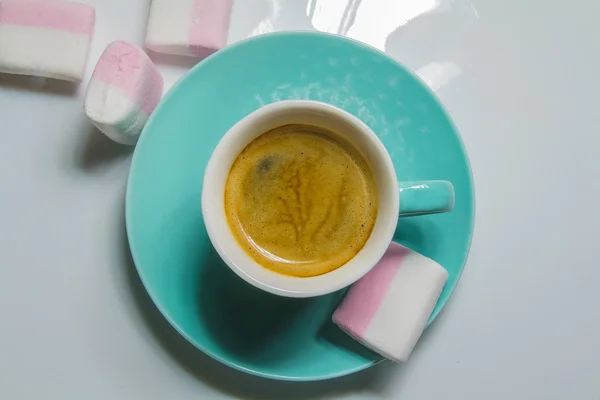 Kawa filiżanki mięty kolor — Zdjęcie stockowe
