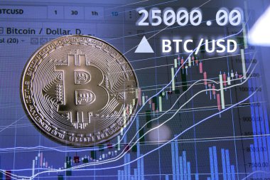 Döviz kuru grafiğine karşı bitcoin sembolü 