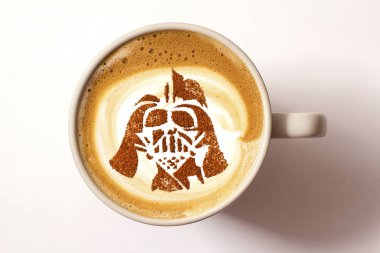  Sıcak kahve cappuccino latte sanat ile