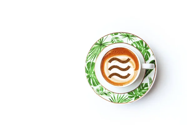 Eine Tasse Kaffee Israel Cappuccino Mit Einem Bild Des Stars — Stockfoto