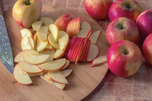 Cooking Apple Pie Dough Banana Apples — Stock Photo, Image