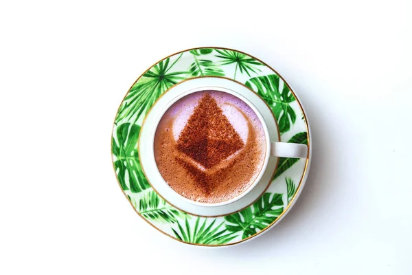 Cappuccino Kaffee Einer Keramiktasse Auf Dem Tisch — Stockfoto