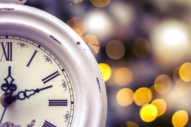 Vintage saati ile Noel arka plan