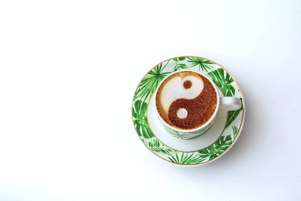 Cappuccino Fehér Csészében — Stock Fotó