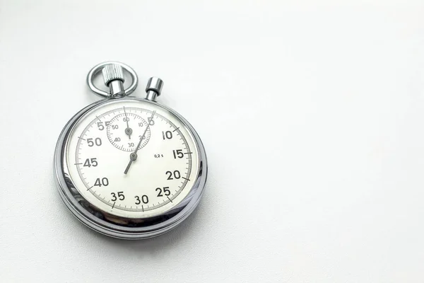 Vintage Pocket Clock White Background — Stockfoto