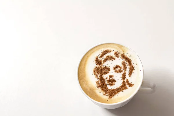 Café Caliente Capuchino Con Latte Arte — Foto de Stock