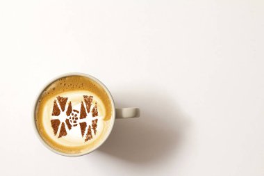  Sıcak kahve cappuccino latte sanat ile