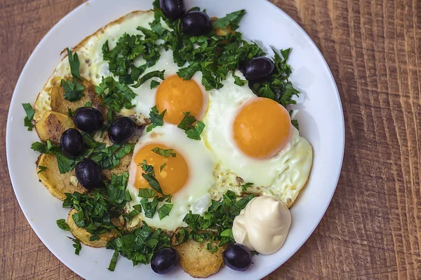 Insalata Piatto Bianco Con Verdure — Foto Stock