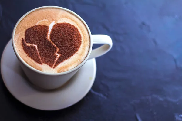 Heißer Kaffee Cappuccino Mit Latte Art Des Romantischen Herzens — Stockfoto