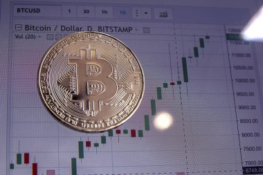 Döviz kuru grafiğine karşı bitcoin sembolü 