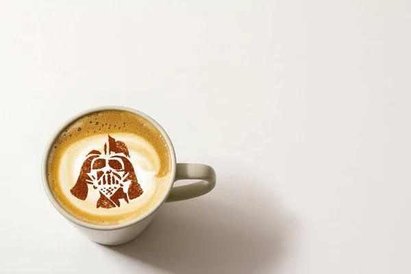 Heißer Kaffee Cappuccino Mit Latte Art — Stockfoto