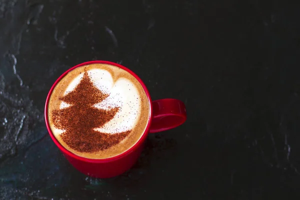 Une Tasse Café Cappuccino Dans Une Tasse Céramique Sur Table — Photo