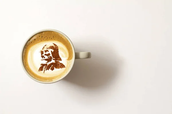 Café Caliente Capuchino Con Latte Arte —  Fotos de Stock