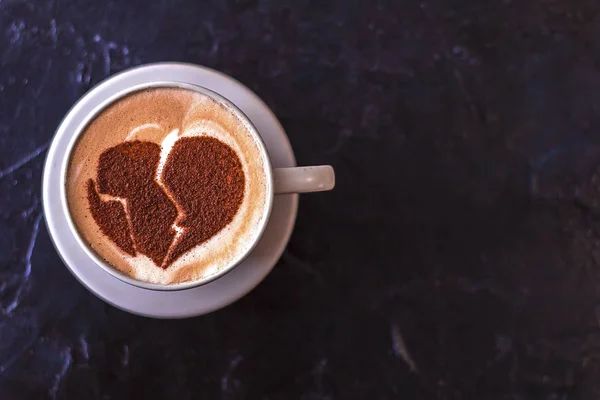 Horké Kávové Cappuccino Latté Umění Romantického Srdce — Stock fotografie