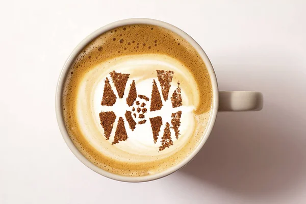Cappuccino Caldo Caffè Con Latte Art — Foto Stock