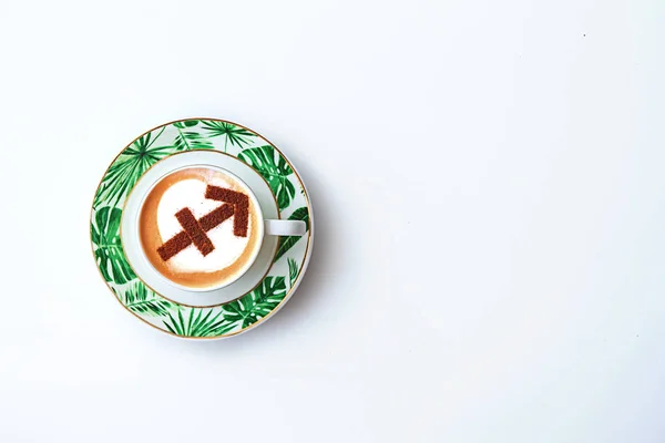 Cappuccino Café Quente Com Arte Latte — Fotografia de Stock