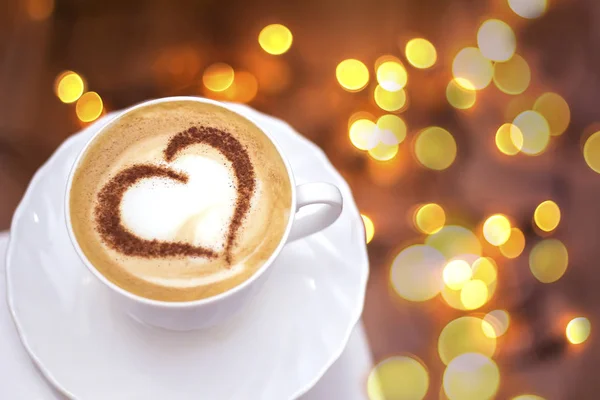Горячий Кофе Капучино Латте Искусства Романтического Сердца — стоковое фото