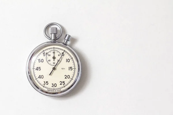 Vintage Pocket Clock White Background — 图库照片