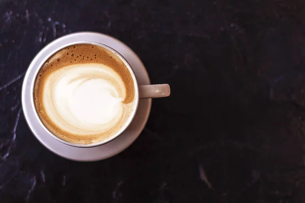 Vista Superior Del Arte Del Café Con Leche Capuchino Caliente —  Fotos de Stock