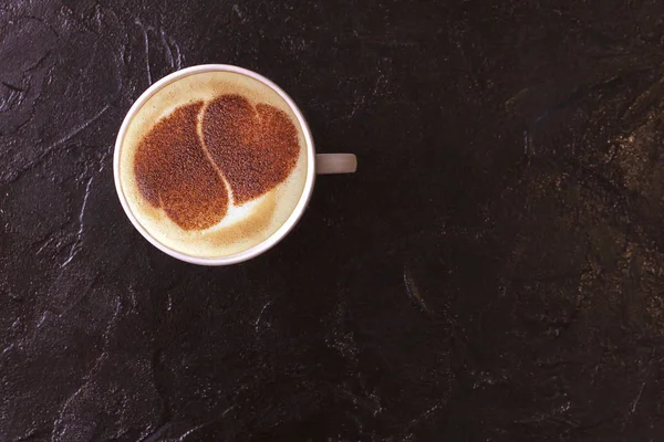 Une Tasse Café Cappuccino Dans Une Tasse Céramique Sur Table — Photo