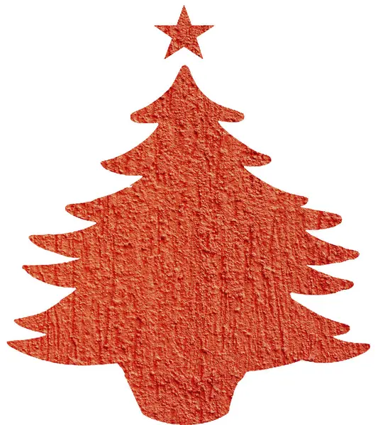 圣诞树模板与自然纹理查出在白色背景 — 图库照片