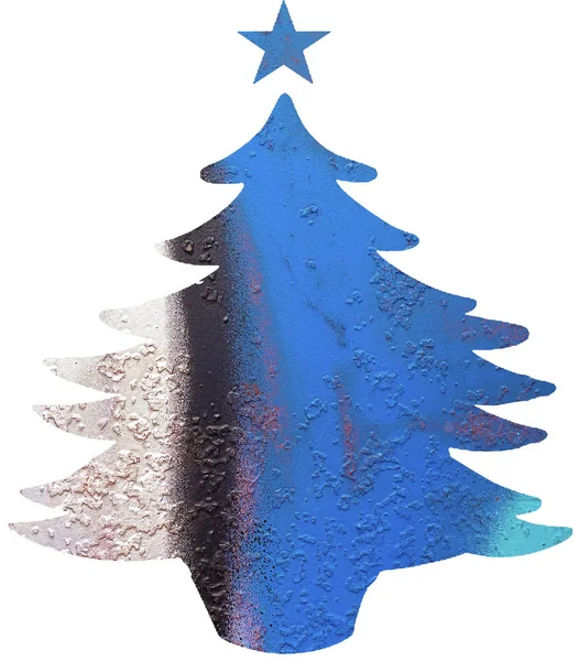 Шаблон Різдвяної Ялинки Природною Текстурою Ізольовано Білому Тлі — стокове фото