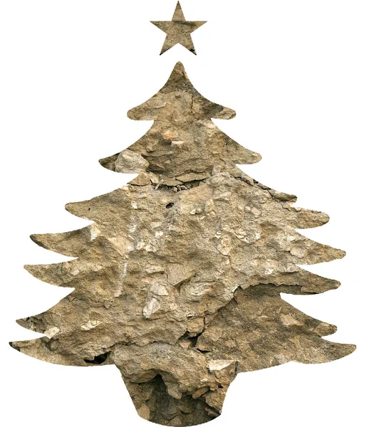 Plantilla Árbol Navidad Con Textura Natural Aislada Sobre Fondo Blanco —  Fotos de Stock