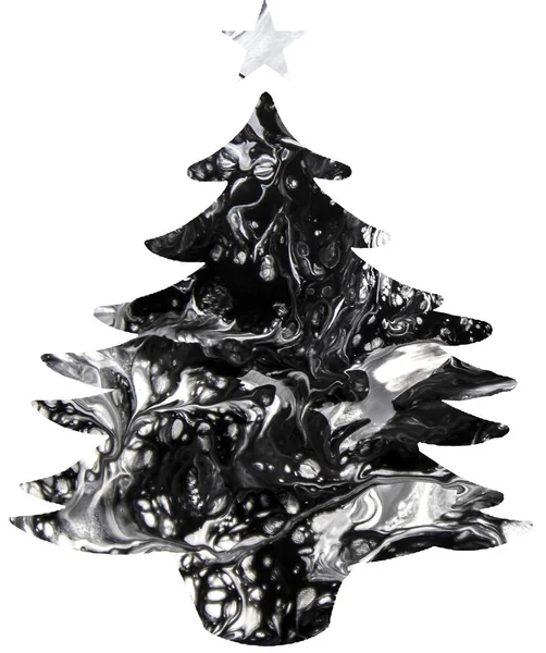 Weihnachtsbaum Vorlage Mit Natürlicher Textur Isoliert Auf Weißem Hintergrund — Stockfoto
