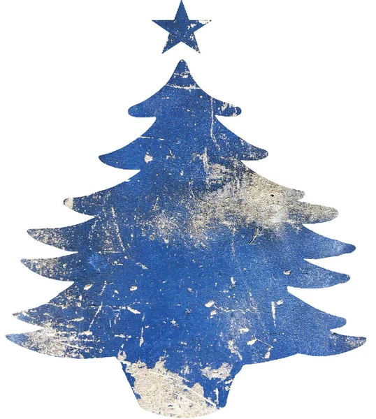 圣诞树模板与自然纹理查出在白色背景 — 图库照片