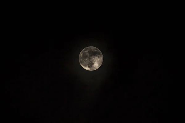 Disque Lune Dans Ciel Nocturne — Photo