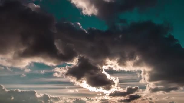 Fondo Nubes Tormenta Antes Una Tormenta Truenos — Vídeo de stock