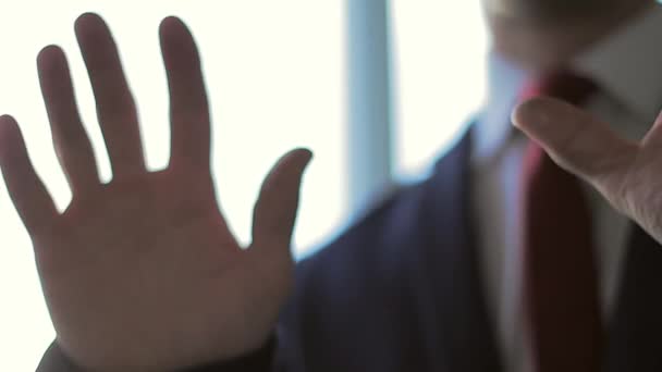 Cropped View Businessman Showing Gesture — Stock video