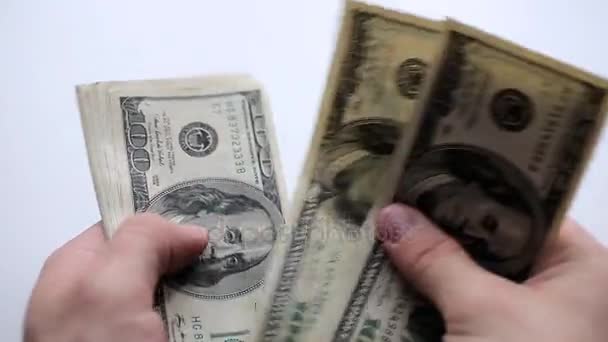 Деньги в руках — стоковое видео