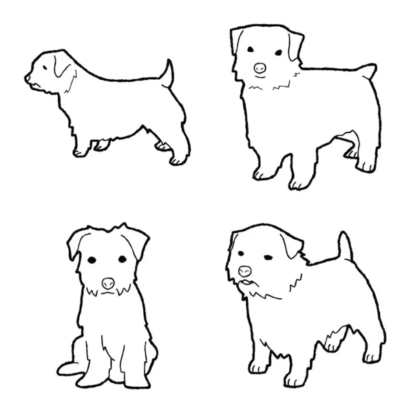 Norfolk Terrier Ζώων Διανυσματική Εικονογράφηση Χέρι Ζωγραφισμένα Κινούμενα Σχέδια Τέχνης — Διανυσματικό Αρχείο