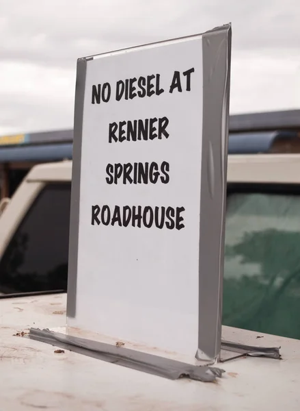 Northern Territory, Australia, 5/05/2015, Renner Springs outback fuel station, Stuart Highway, Fuel Shortage, no petrol, no diesel.