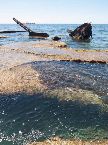 Rottnest Island Západní Austrálie 2015 Vrak Vodě Pláže Nejrotnějším Ostrově — Stock fotografie