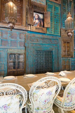 Dubai, Birleşik Arap Emirlikleri, 04/29/2016, ev köri Hint restoranı iç, Dubai, Jbr, The Walk