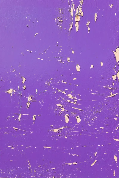 紫色干燥剥落裂纹切碎的油漆纹理墙 — 图库照片