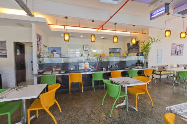 Dubai, Birleşik Arap Emirlikleri, 10/10/2016, Hanoi Restoran iç, Jumeirah Lakes Towers. Hanoi Restoran Vietnamca Mutfak Gıda çıkış dubai City olduğunu.