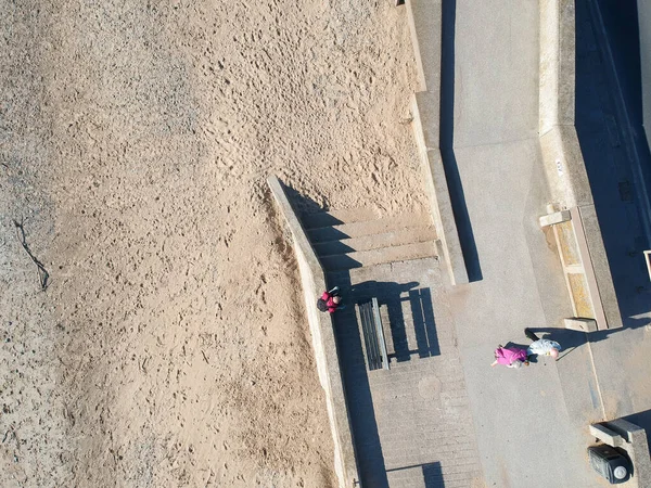 Cleveleys Inglaterra 2020 Casal Idosos Recebendo Exercício Legal Permitido Durante — Fotografia de Stock