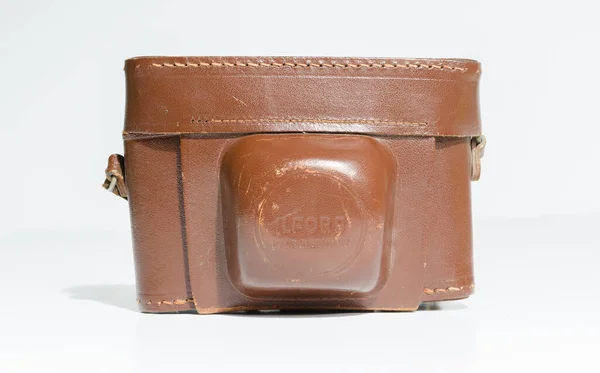 London England 2019 Retro Vintage Ilford Leather Slr Camera Pouch — Stock Photo, Image